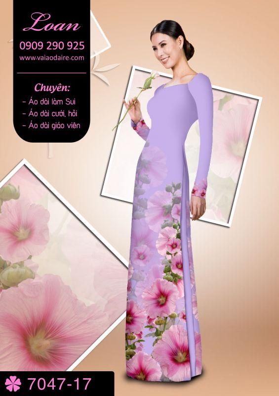 Vải áo dài hoa 3D