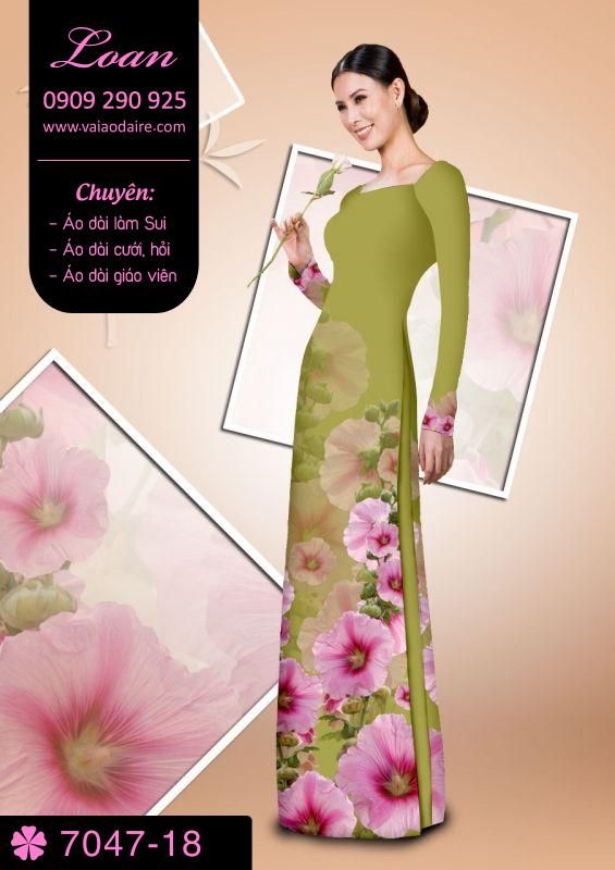 Vải áo dài hoa 3D
