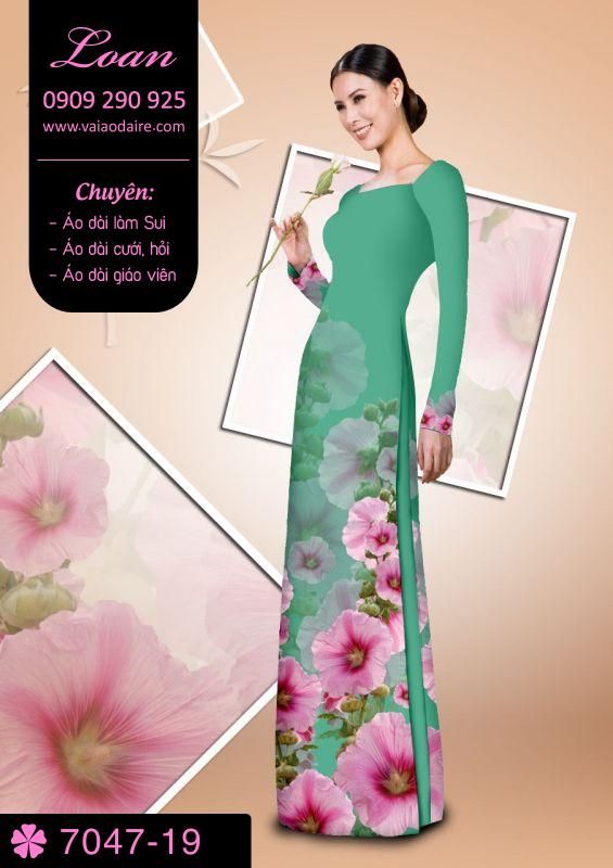 Vải áo dài hoa 3D