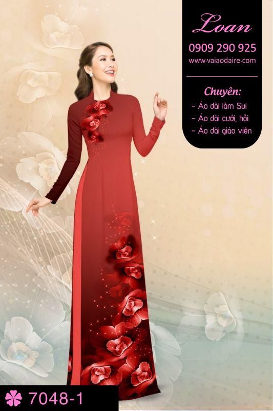Vải áo dài hoa 3D Vải áo dài hoa 3D