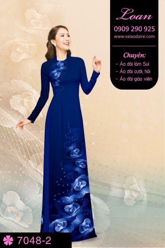 Vải áo dài hoa 3D Vải áo dài hoa 3D