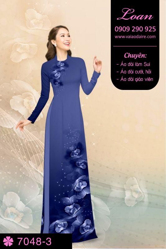 Vải áo dài hoa 3D Vải áo dài hoa 3D
