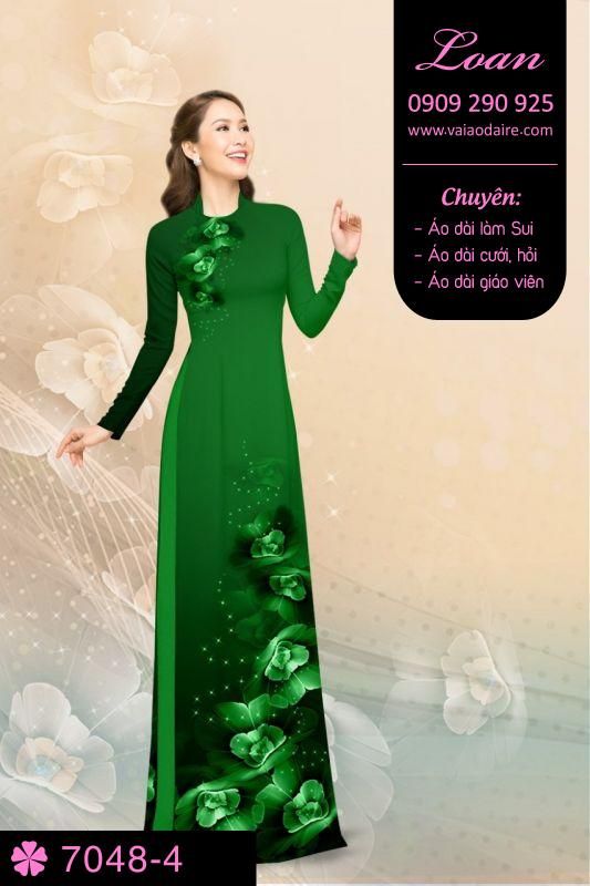 Vải áo dài hoa 3D Vải áo dài hoa 3D