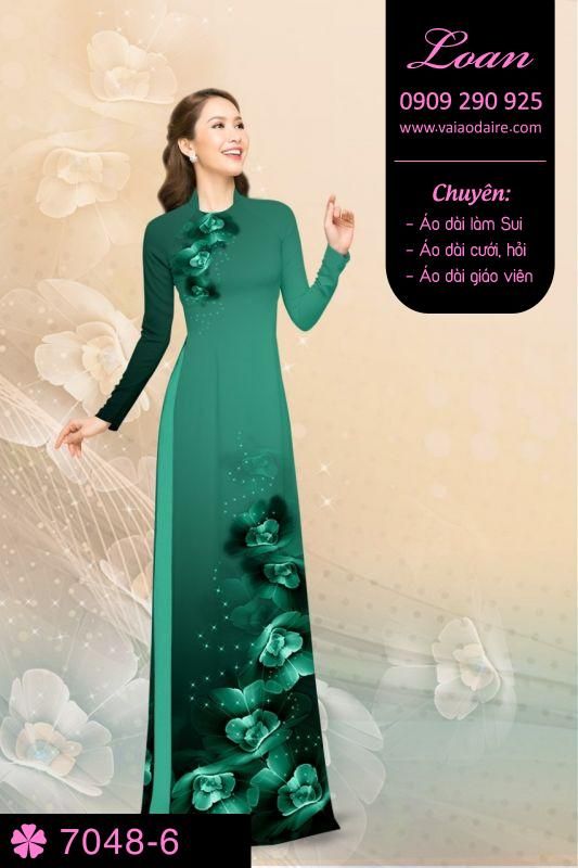 Vải áo dài hoa 3D Vải áo dài hoa 3D