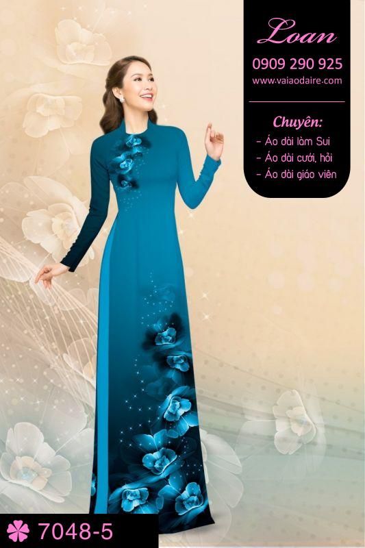 Vải áo dài hoa 3D Vải áo dài hoa 3D