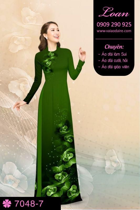 Vải áo dài hoa 3D Vải áo dài hoa 3D