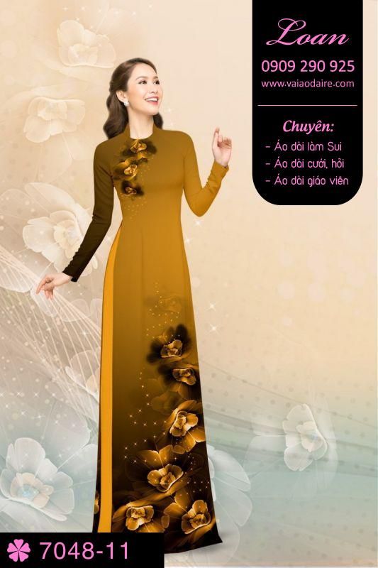 Vải áo dài hoa 3D Vải áo dài hoa 3D