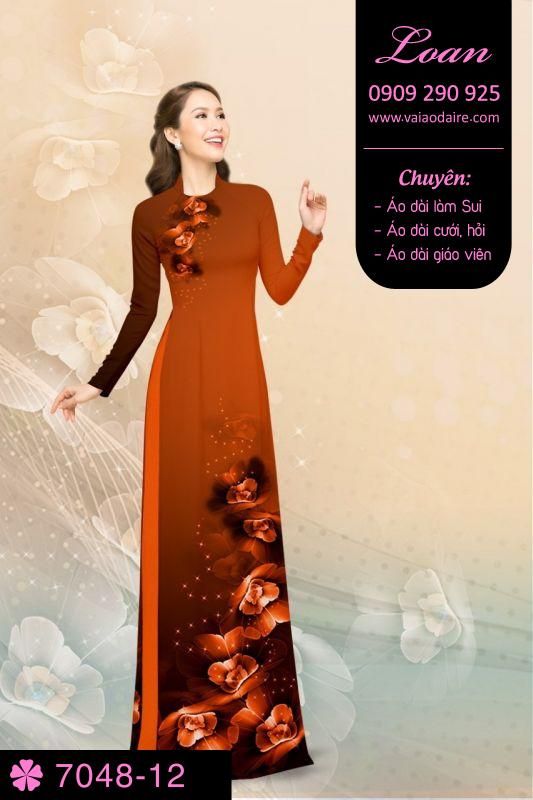 Vải áo dài hoa 3D Vải áo dài hoa 3D