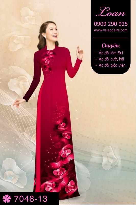 Vải áo dài hoa 3D Vải áo dài hoa 3D