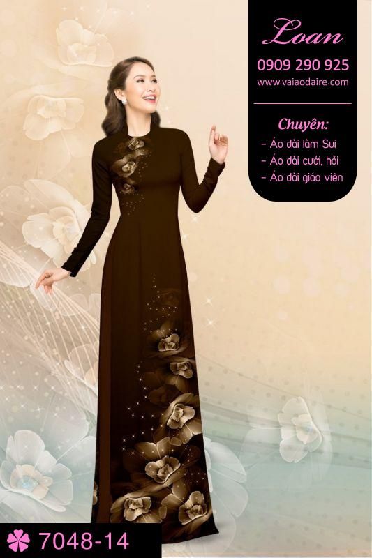Vải áo dài hoa 3D Vải áo dài hoa 3D