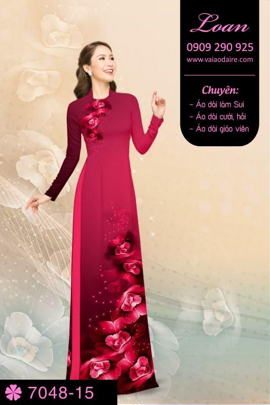 Vải áo dài hoa 3D Vải áo dài hoa 3D