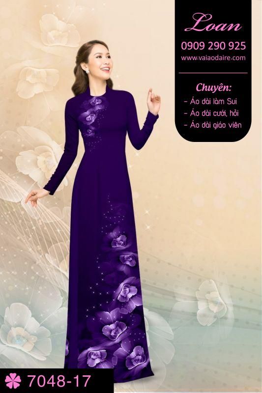 Vải áo dài hoa 3D Vải áo dài hoa 3D
