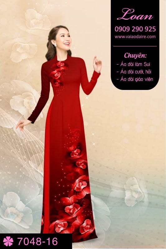 Vải áo dài hoa 3D Vải áo dài hoa 3D