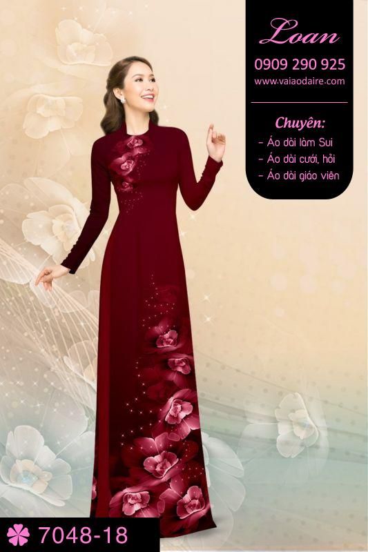 Vải áo dài hoa 3D Vải áo dài hoa 3D