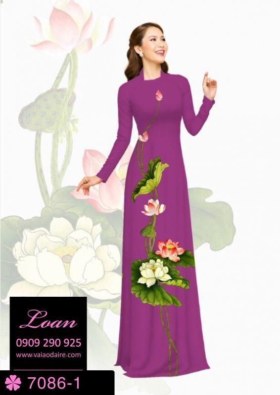 Vải áo dài hoa Sen