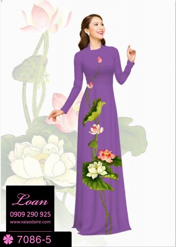 Vải áo dài hoa Sen
