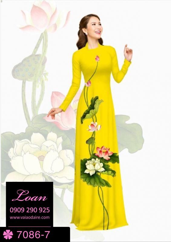 Vải áo dài hoa Sen