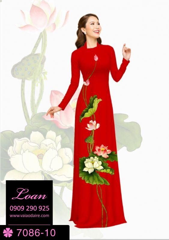 Vải áo dài hoa Sen