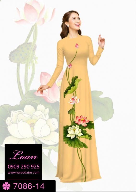 Vải áo dài hoa Sen