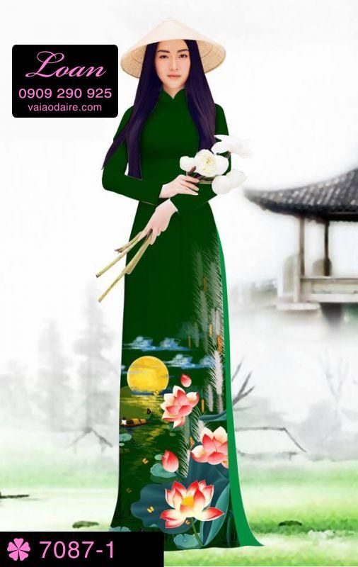 Vải áo dài hoa Sen