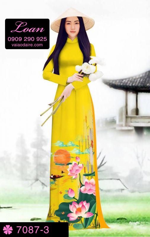 Vải áo dài hoa Sen