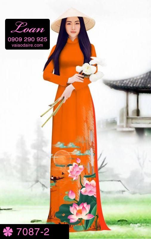 Vải áo dài hoa Sen
