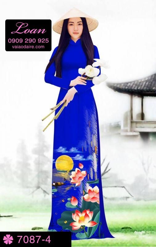 Vải áo dài hoa Sen