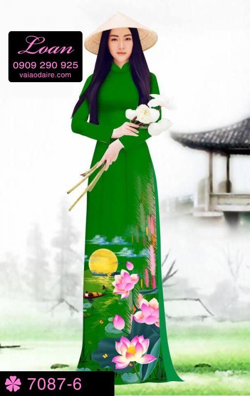 Vải áo dài hoa Sen