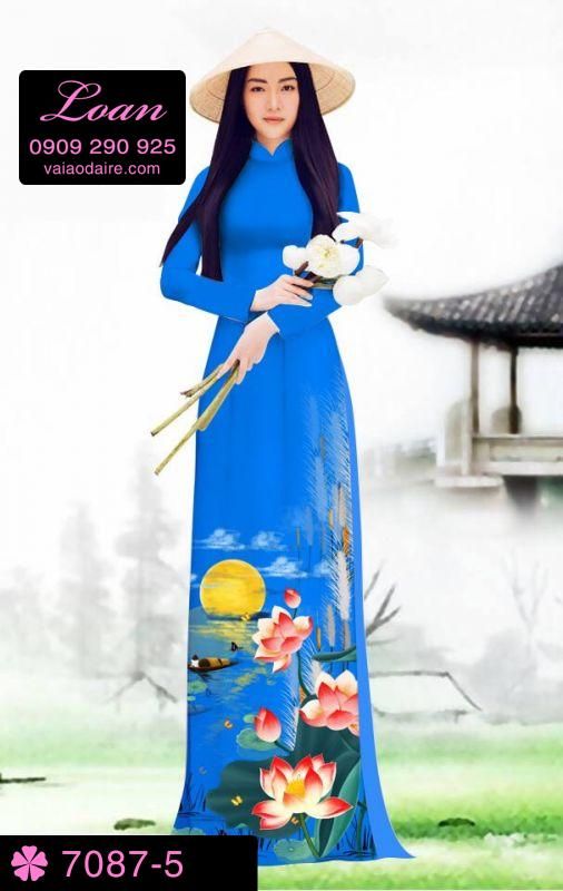 Vải áo dài hoa Sen