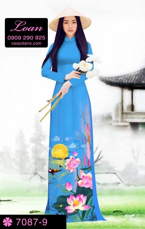 Vải áo dài hoa Sen