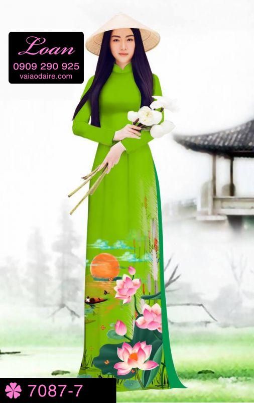 Vải áo dài hoa Sen