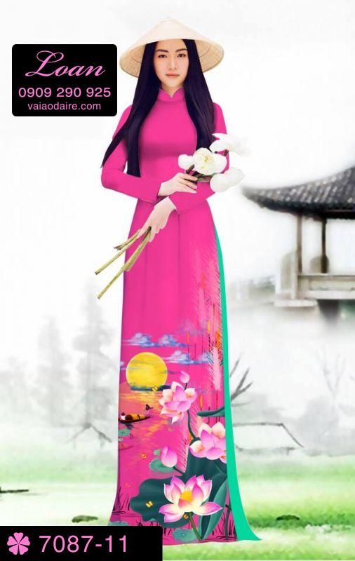 Vải áo dài hoa Sen