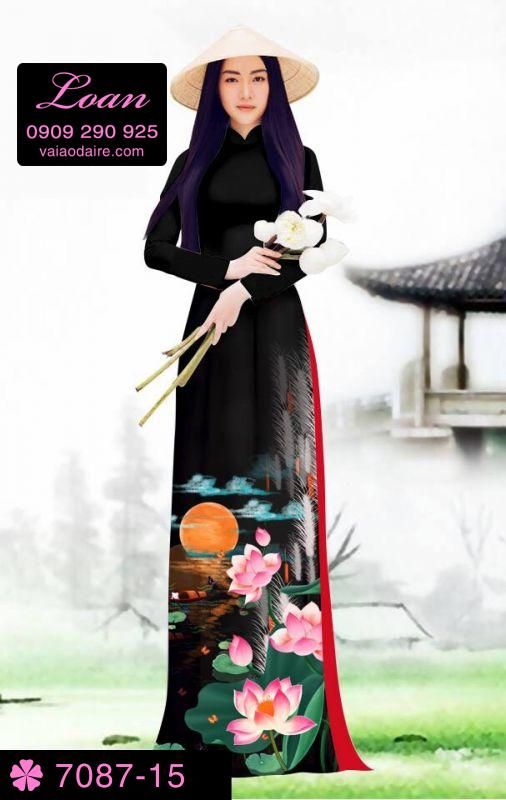 Vải áo dài hoa Sen