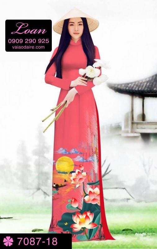 Vải áo dài hoa Sen
