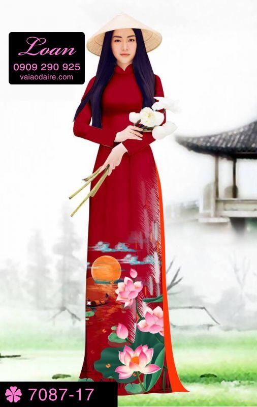 Vải áo dài hoa Sen