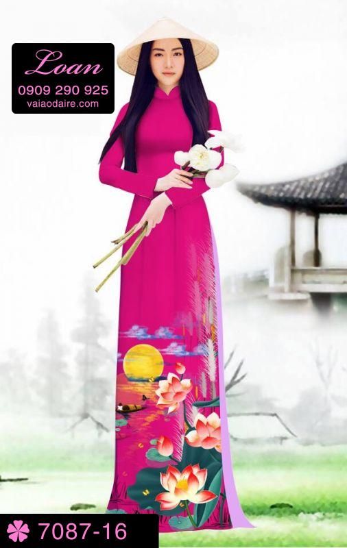 Vải áo dài hoa Sen
