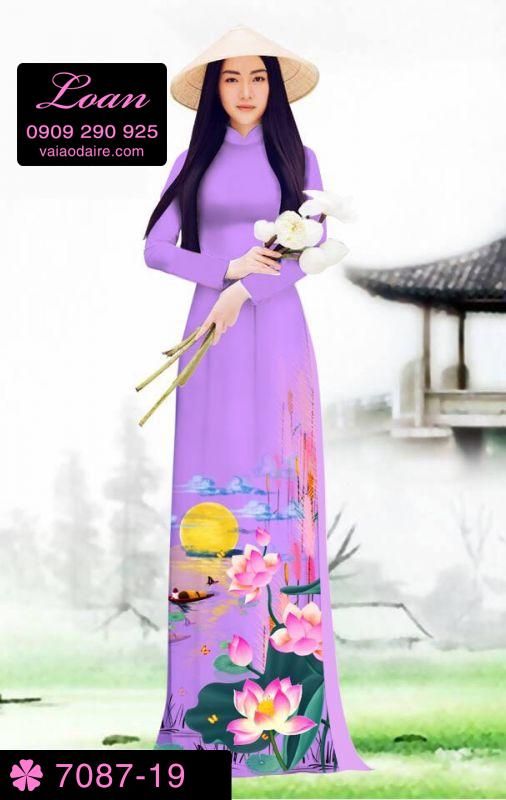 Vải áo dài hoa Sen