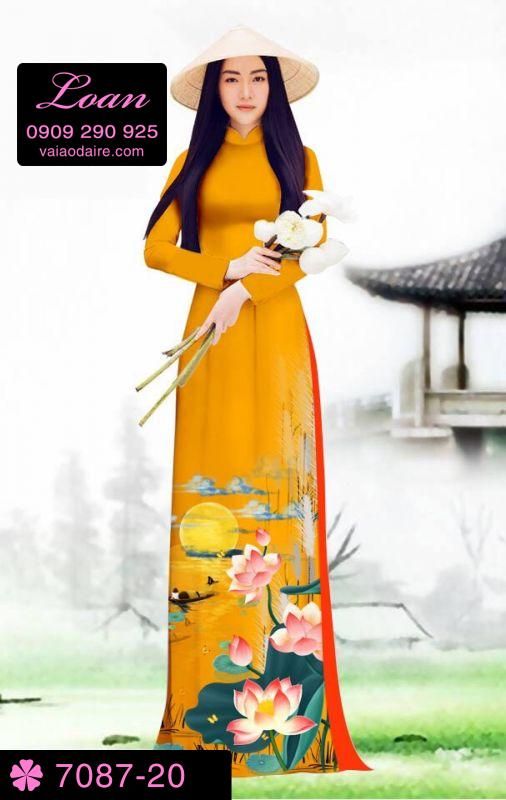 Vải áo dài hoa Sen