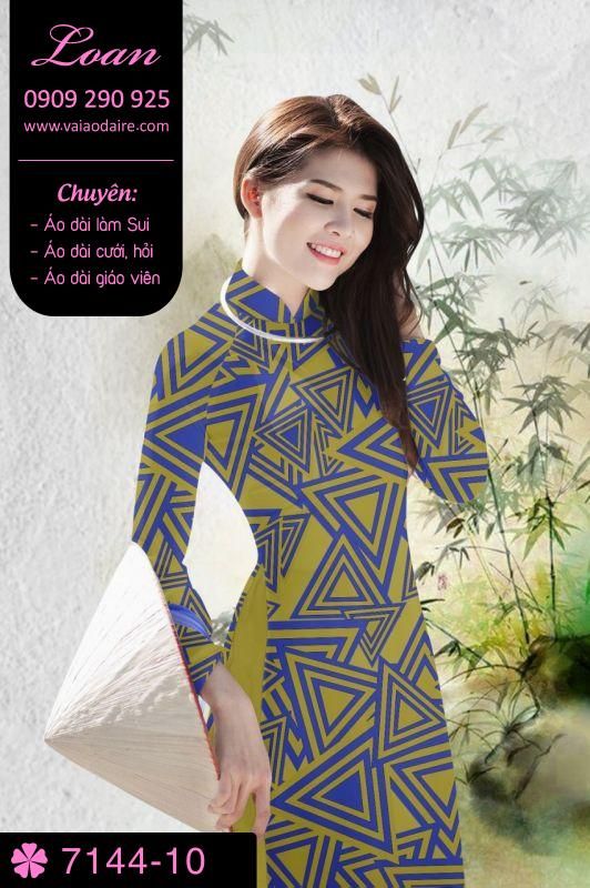 Vải áo dài hoa lập thể tam giác