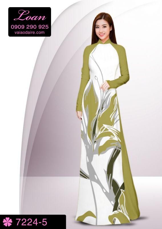 Vải áo dài hoa 3D
