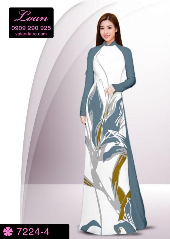 Vải áo dài hoa 3D