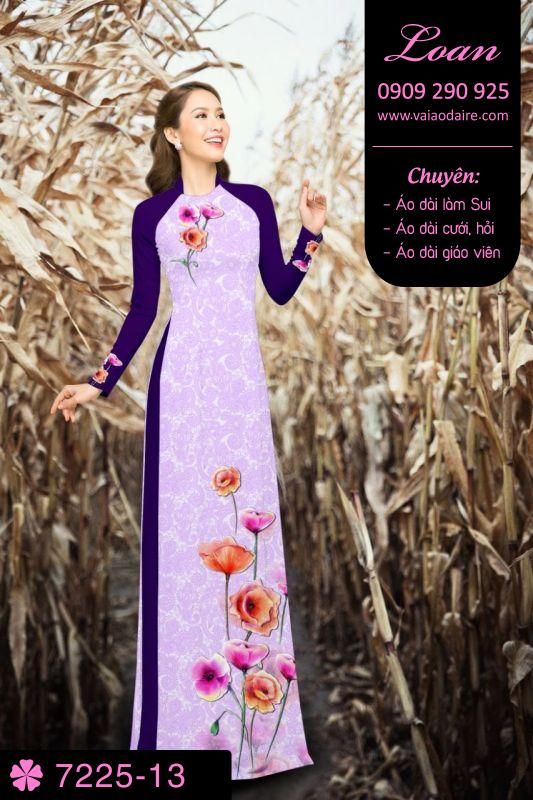 Vải áo dài hoa cành