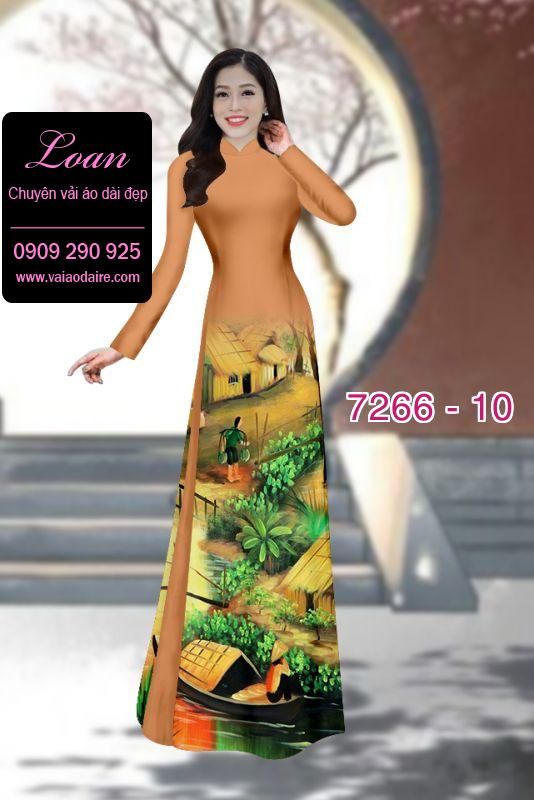 Vải áo dài phong cảnh