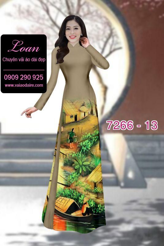 Vải áo dài phong cảnh