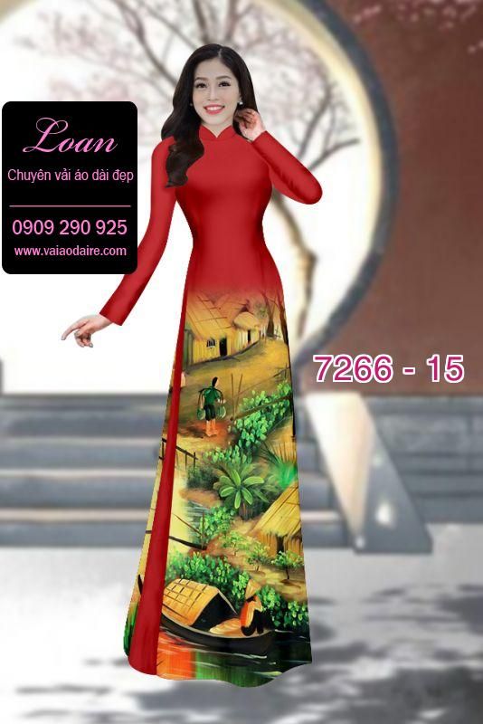 Vải áo dài phong cảnh