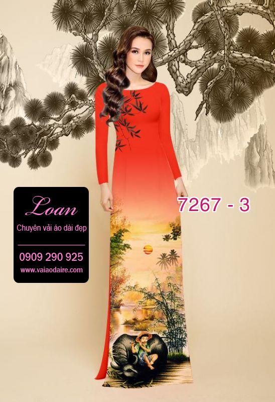 Vải áo dài phong cảnh
