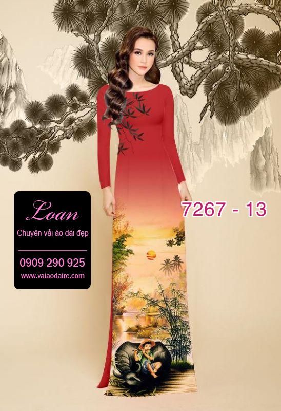 Vải áo dài phong cảnh