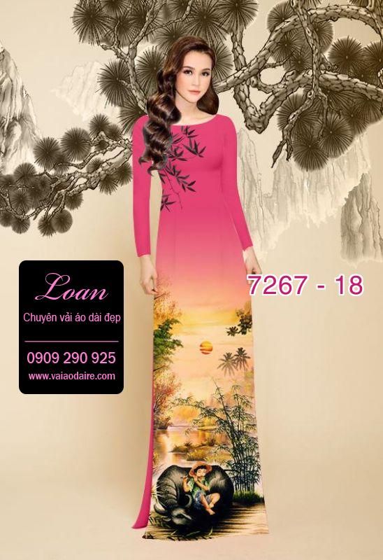 Vải áo dài phong cảnh