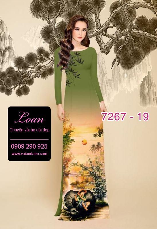 Vải áo dài phong cảnh