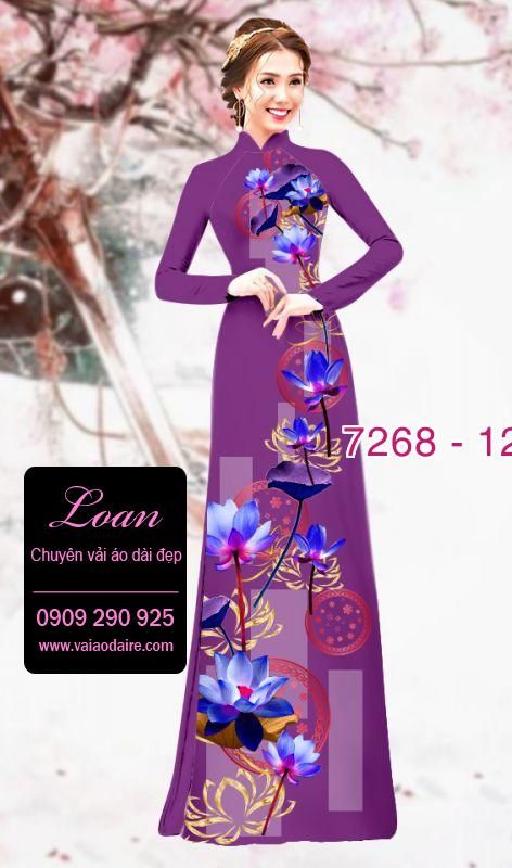 Vải áo dài hoa Sen
